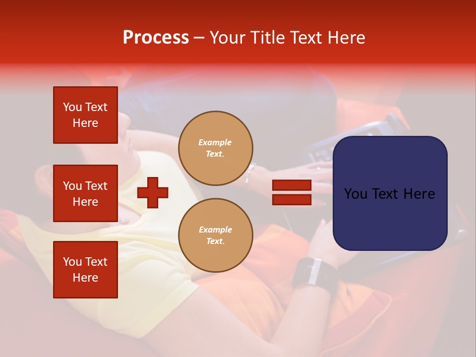 A Woman Sitting On A Couch Using A Laptop Computer PowerPoint Template