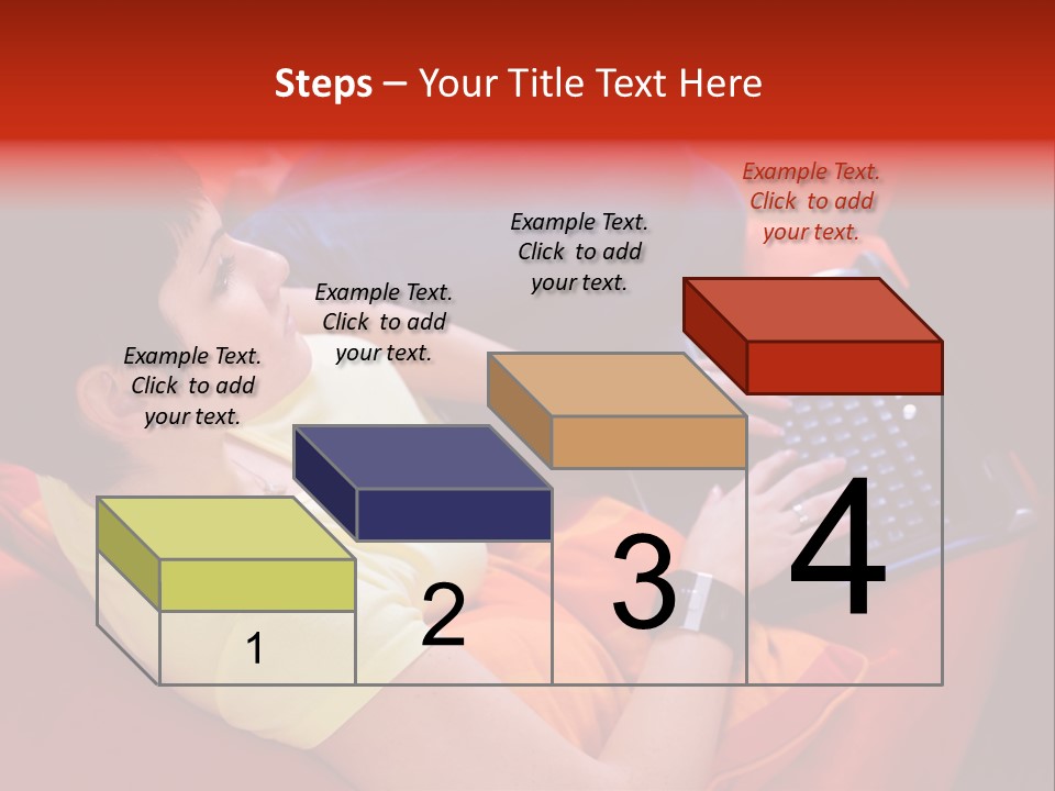 A Woman Sitting On A Couch Using A Laptop Computer PowerPoint Template