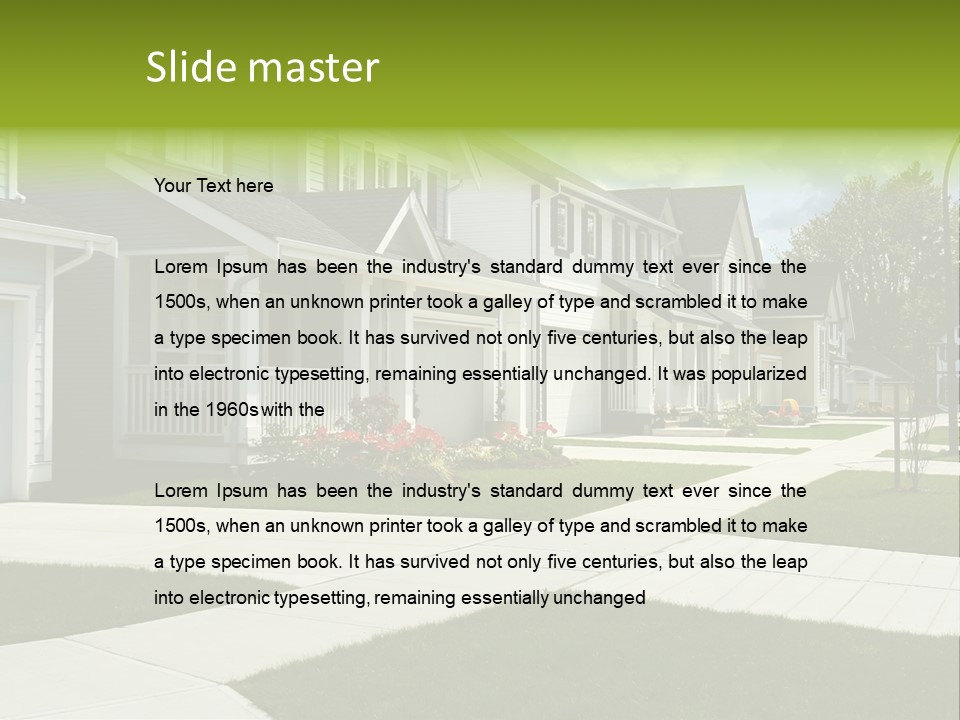 Friendly Neighborhood, A Child's Toys Visible In The Background. Also Available In Vertical. PowerPoint Template