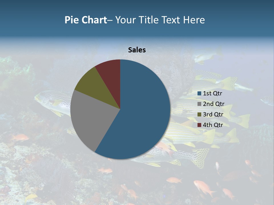 A Group Of Yellow And Black Fish On A Coral Reef PowerPoint Template