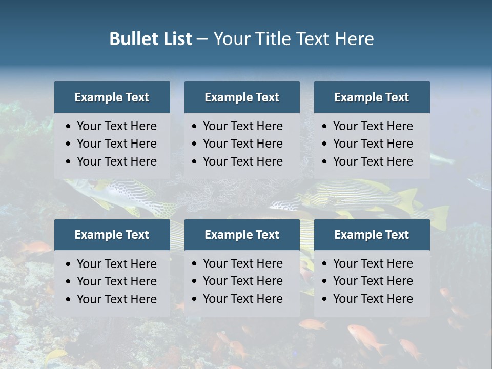 A Group Of Yellow And Black Fish On A Coral Reef PowerPoint Template