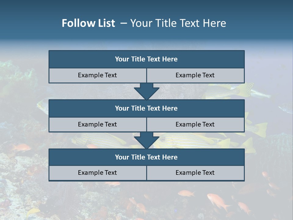 A Group Of Yellow And Black Fish On A Coral Reef PowerPoint Template