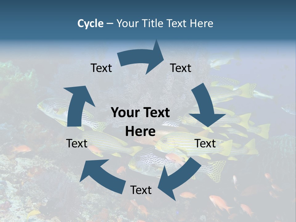 A Group Of Yellow And Black Fish On A Coral Reef PowerPoint Template