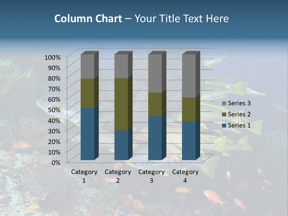 A Group Of Yellow And Black Fish On A Coral Reef PowerPoint Template