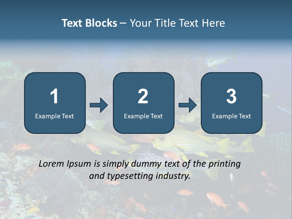 A Group Of Yellow And Black Fish On A Coral Reef PowerPoint Template
