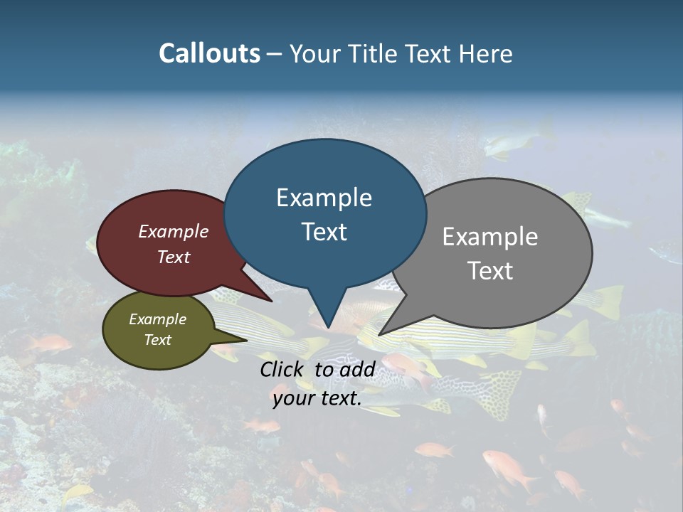 A Group Of Yellow And Black Fish On A Coral Reef PowerPoint Template