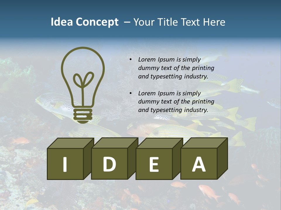 A Group Of Yellow And Black Fish On A Coral Reef PowerPoint Template