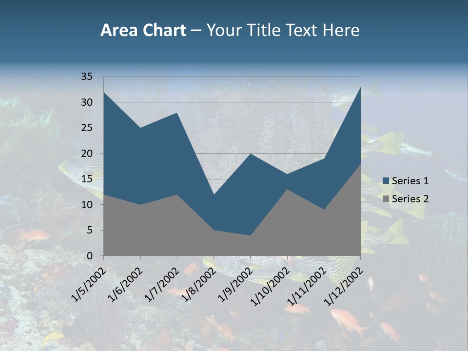 A Group Of Yellow And Black Fish On A Coral Reef PowerPoint Template