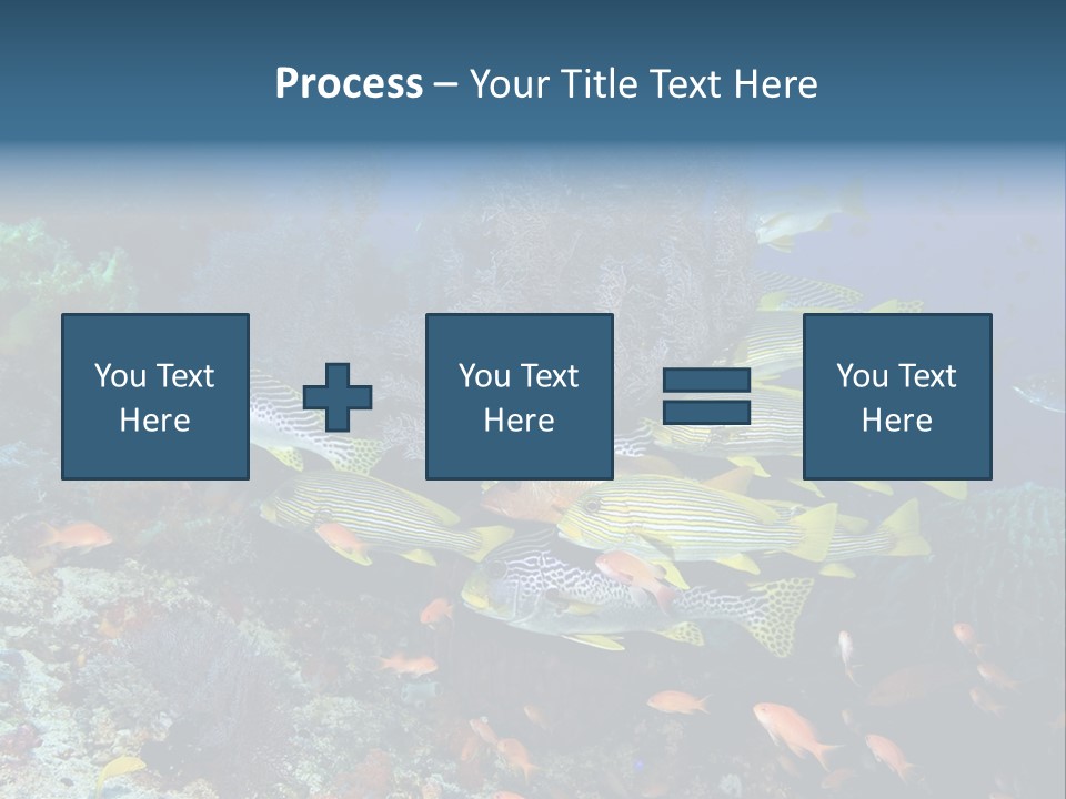 A Group Of Yellow And Black Fish On A Coral Reef PowerPoint Template