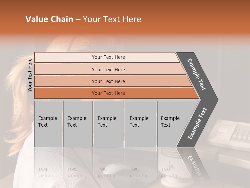 A Woman With A Headset Is Sitting In Front Of A Computer PowerPoint Template