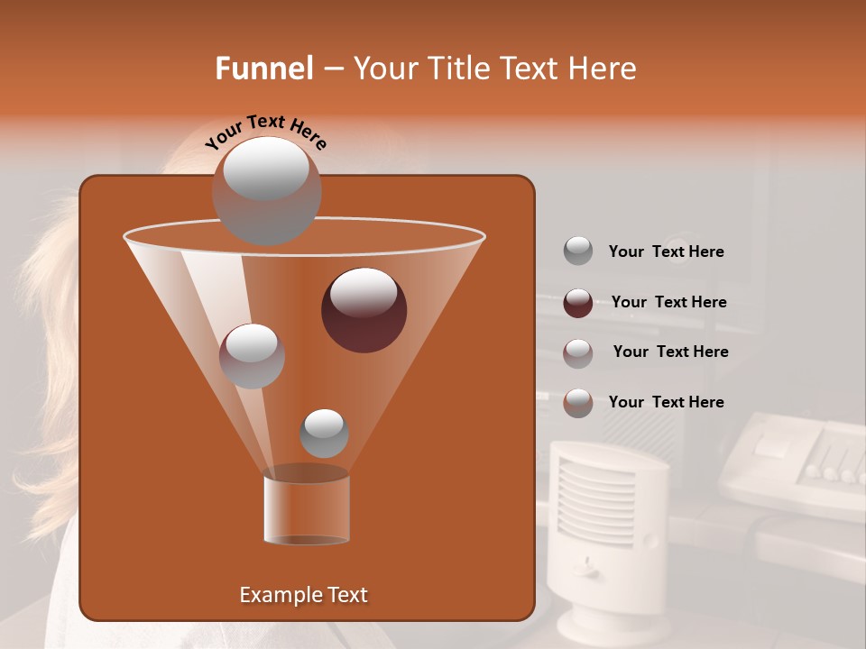 A Woman With A Headset Is Sitting In Front Of A Computer PowerPoint Template