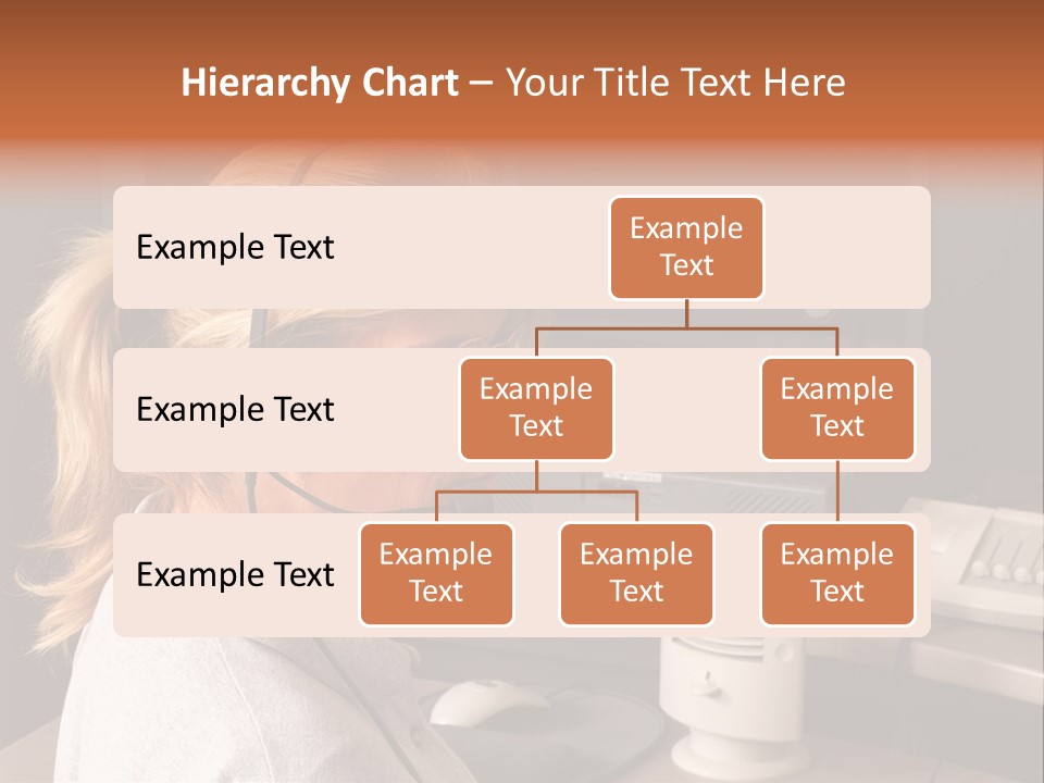 A Woman With A Headset Is Sitting In Front Of A Computer PowerPoint Template