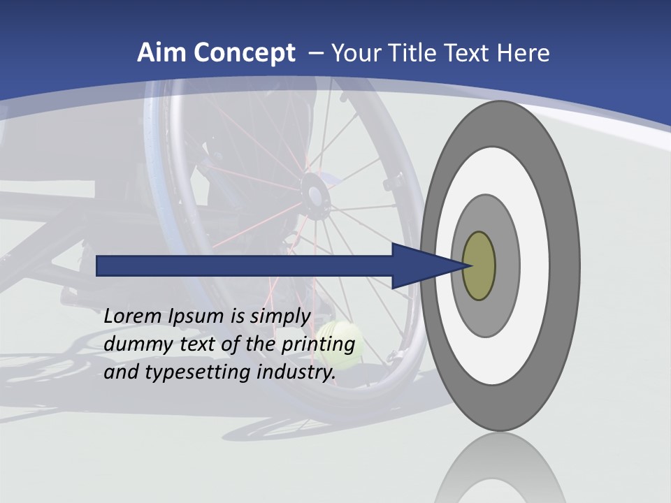 A Wheelchair Bound Athlete On The Tennis Court - Showing The Angle Of The Wheel And The Tennis Ball Being Held In PowerPoint Template