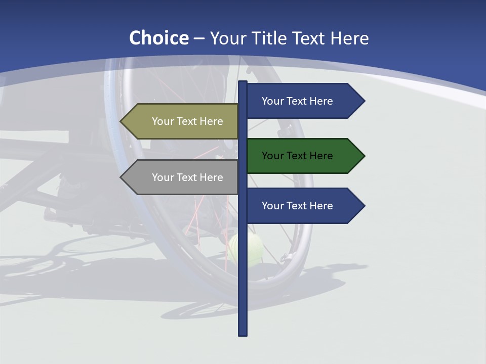 A Wheelchair Bound Athlete On The Tennis Court - Showing The Angle Of The Wheel And The Tennis Ball Being Held In PowerPoint Template