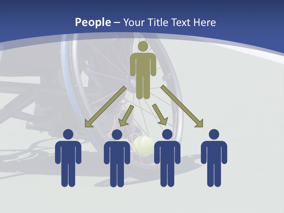 A Wheelchair Bound Athlete On The Tennis Court - Showing The Angle Of The Wheel And The Tennis Ball Being Held In PowerPoint Template