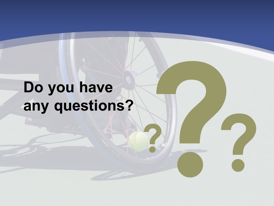 A Wheelchair Bound Athlete On The Tennis Court - Showing The Angle Of The Wheel And The Tennis Ball Being Held In PowerPoint Template