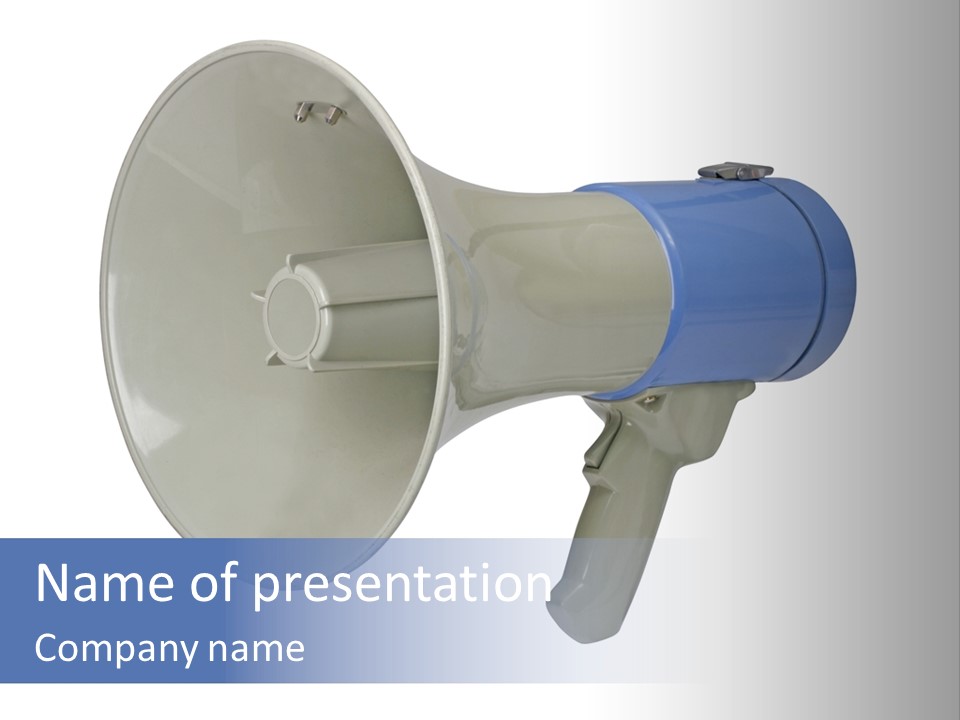 Retro Electronic Megaphone Isolated On White With Clipping Path - Clipping Path Is Carefully Hand-Drawn PowerPoint Template