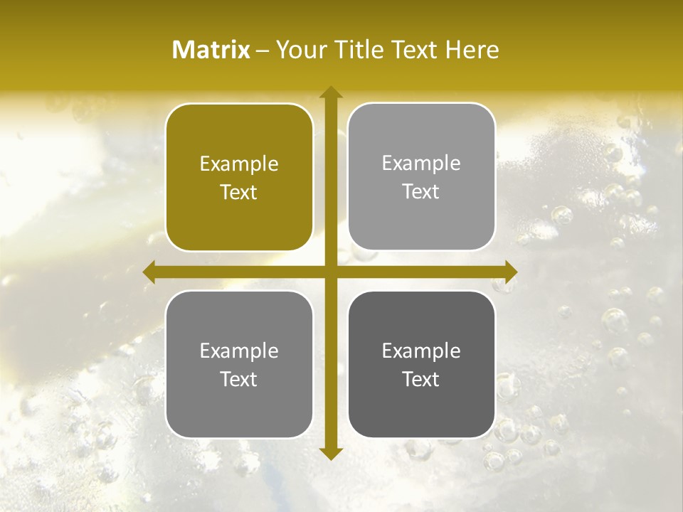 Close Up Of Lemon Slice In Liquid And Bubbles PowerPoint Template