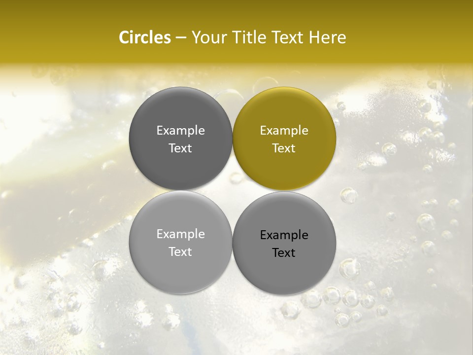 Close Up Of Lemon Slice In Liquid And Bubbles PowerPoint Template