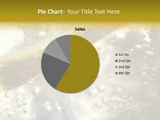 Close Up Of Lemon Slice In Liquid And Bubbles PowerPoint Template