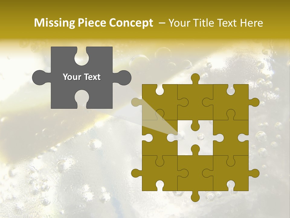 Close Up Of Lemon Slice In Liquid And Bubbles PowerPoint Template