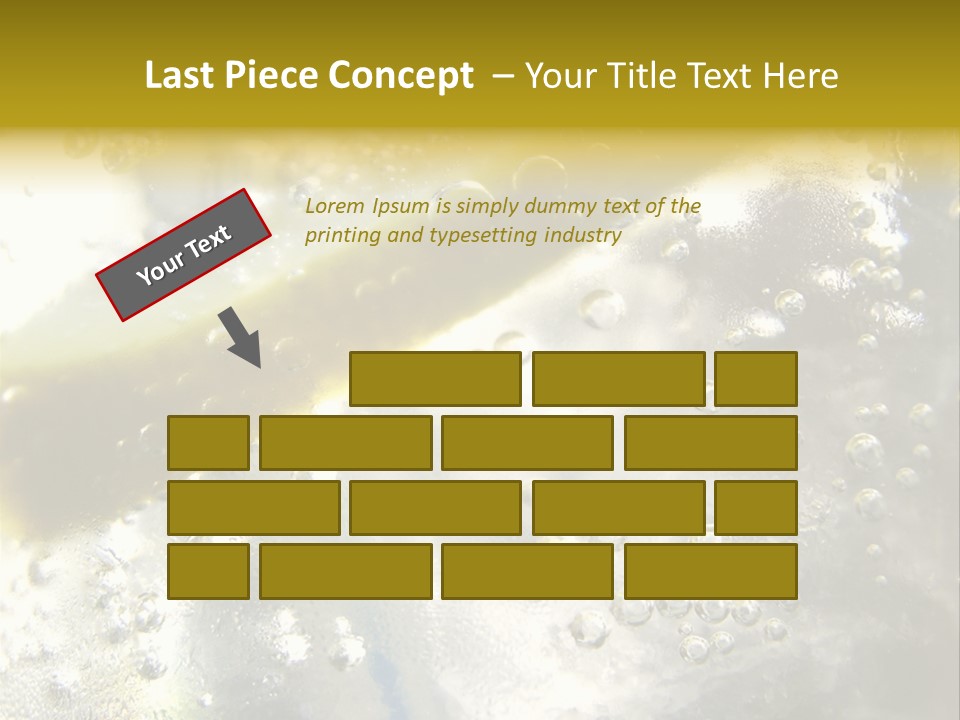 Close Up Of Lemon Slice In Liquid And Bubbles PowerPoint Template