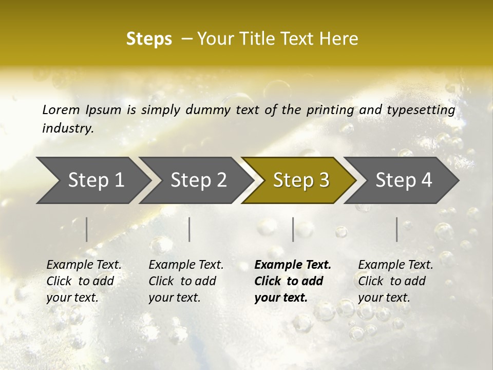 Close Up Of Lemon Slice In Liquid And Bubbles PowerPoint Template