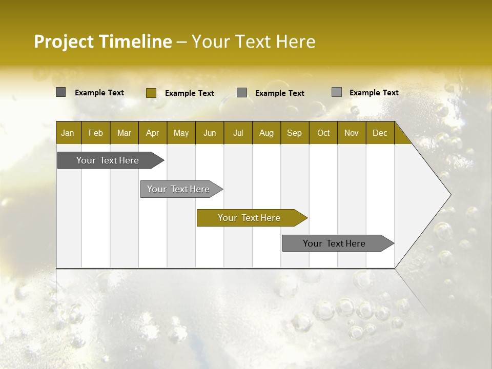 Close Up Of Lemon Slice In Liquid And Bubbles PowerPoint Template