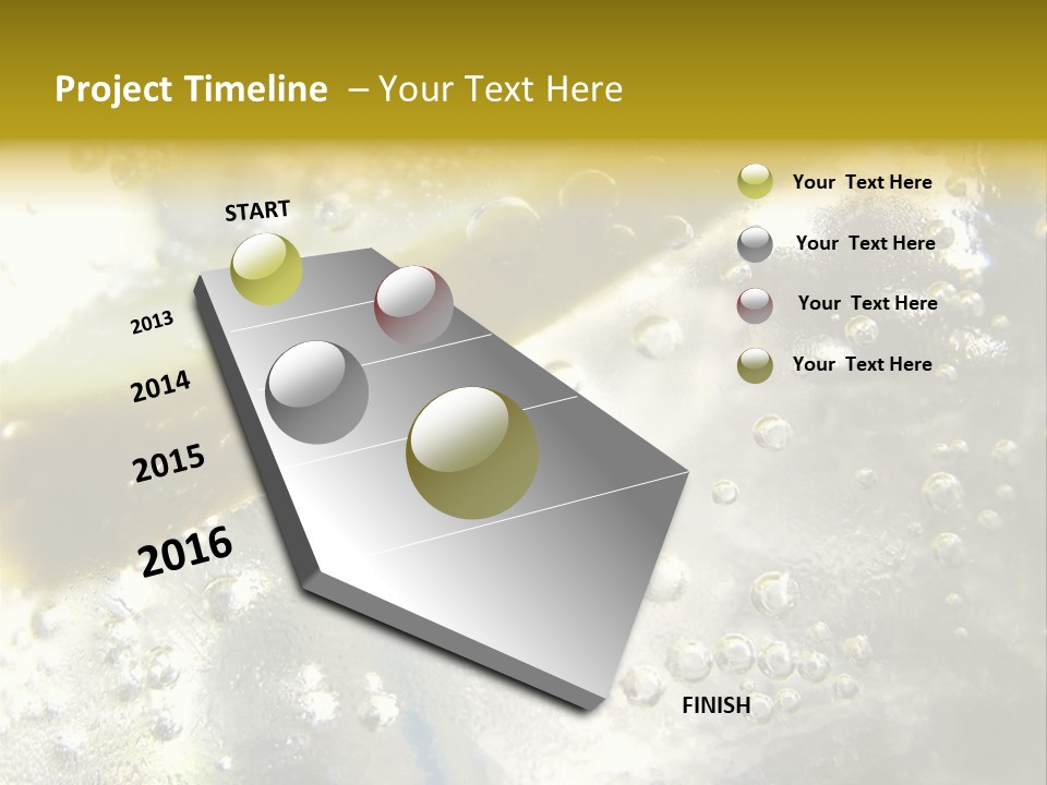 Close Up Of Lemon Slice In Liquid And Bubbles PowerPoint Template