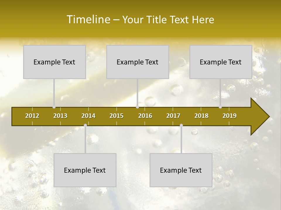 Close Up Of Lemon Slice In Liquid And Bubbles PowerPoint Template