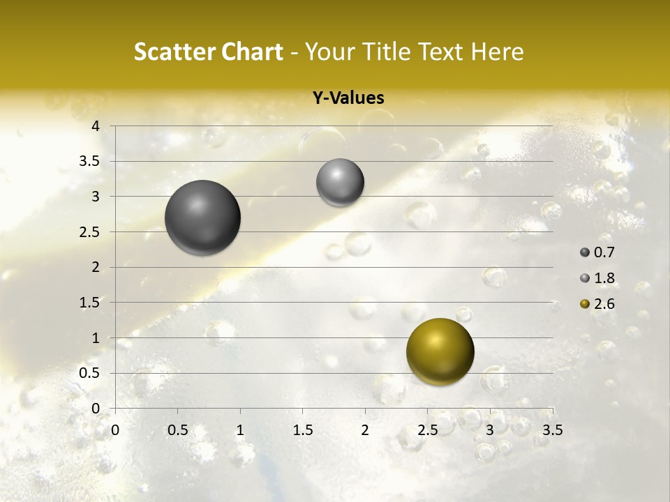 Close Up Of Lemon Slice In Liquid And Bubbles PowerPoint Template