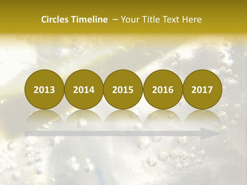 Close Up Of Lemon Slice In Liquid And Bubbles PowerPoint Template