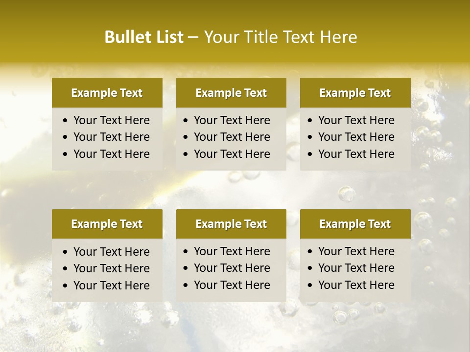 Close Up Of Lemon Slice In Liquid And Bubbles PowerPoint Template