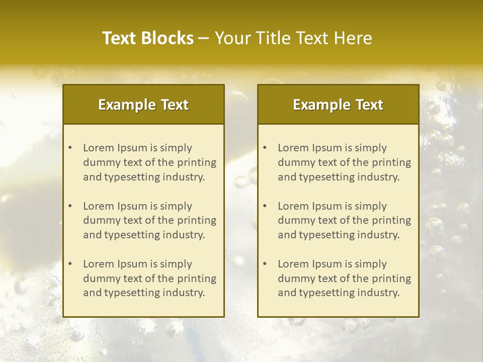 Close Up Of Lemon Slice In Liquid And Bubbles PowerPoint Template