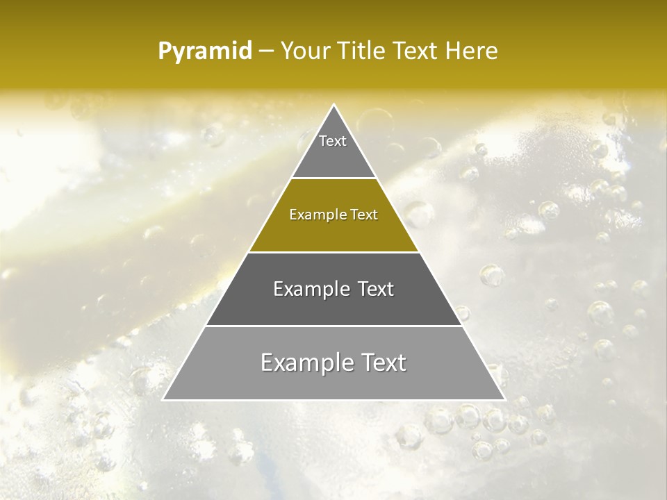 Close Up Of Lemon Slice In Liquid And Bubbles PowerPoint Template