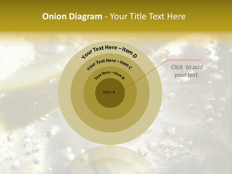 Close Up Of Lemon Slice In Liquid And Bubbles PowerPoint Template