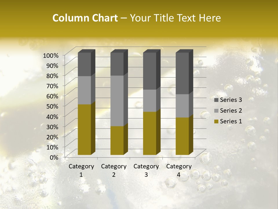 Close Up Of Lemon Slice In Liquid And Bubbles PowerPoint Template
