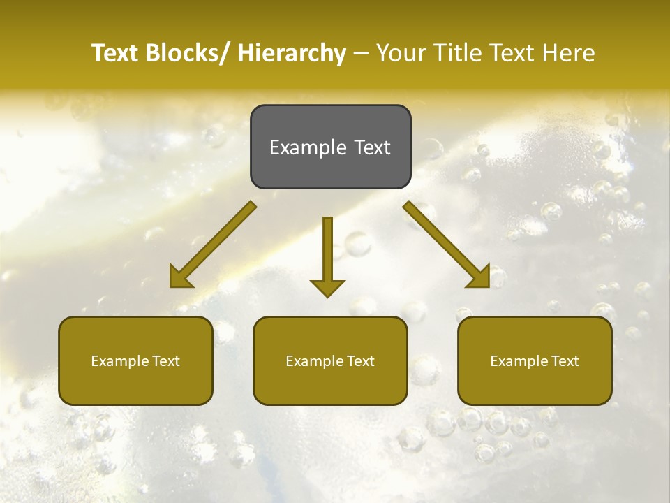 Close Up Of Lemon Slice In Liquid And Bubbles PowerPoint Template