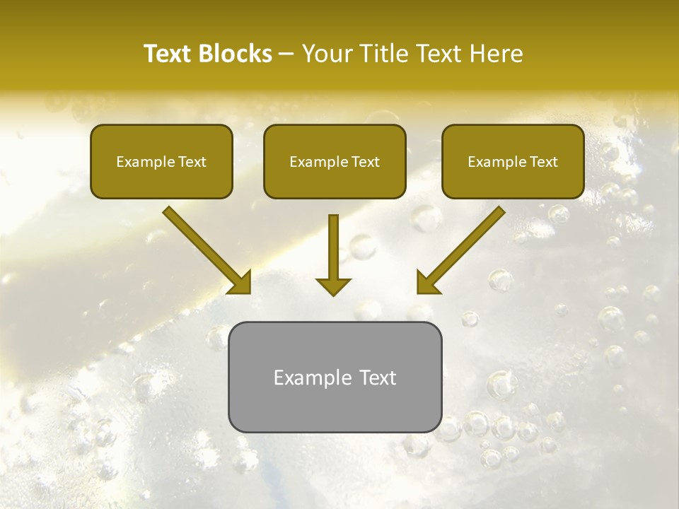 Close Up Of Lemon Slice In Liquid And Bubbles PowerPoint Template