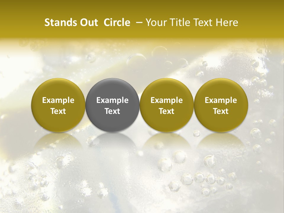 Close Up Of Lemon Slice In Liquid And Bubbles PowerPoint Template