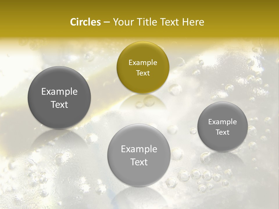 Close Up Of Lemon Slice In Liquid And Bubbles PowerPoint Template