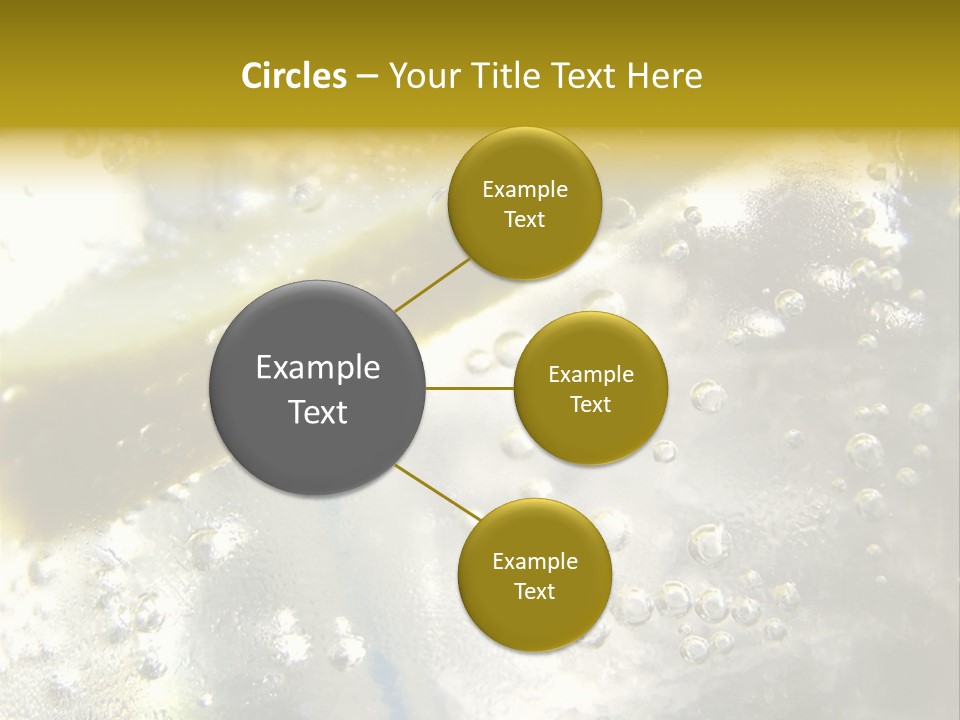 Close Up Of Lemon Slice In Liquid And Bubbles PowerPoint Template
