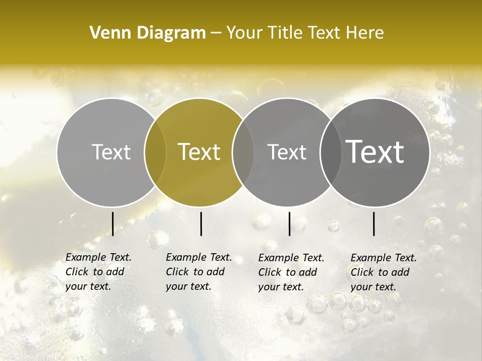 Close Up Of Lemon Slice In Liquid And Bubbles PowerPoint Template