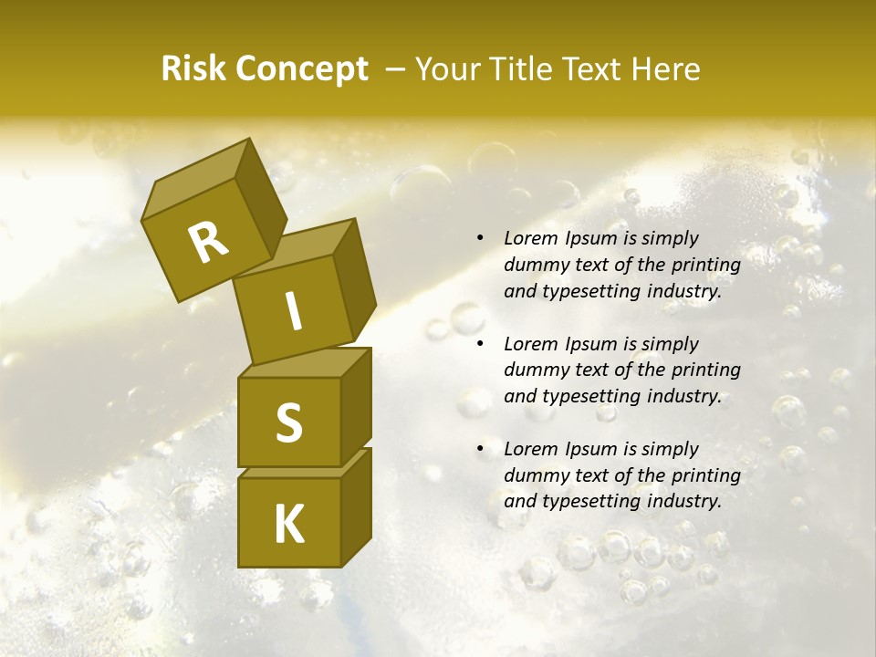 Close Up Of Lemon Slice In Liquid And Bubbles PowerPoint Template