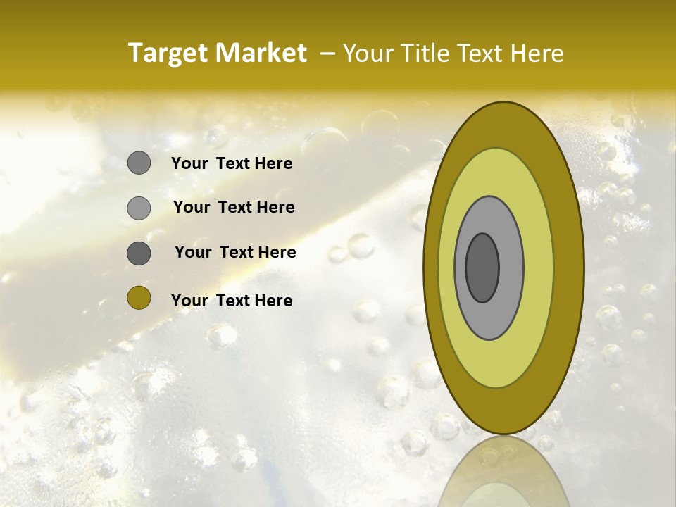 Close Up Of Lemon Slice In Liquid And Bubbles PowerPoint Template