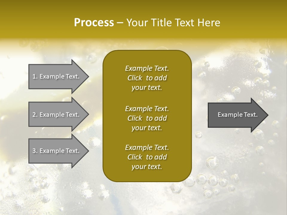 Close Up Of Lemon Slice In Liquid And Bubbles PowerPoint Template