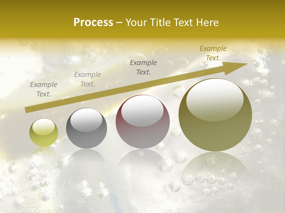 Close Up Of Lemon Slice In Liquid And Bubbles PowerPoint Template