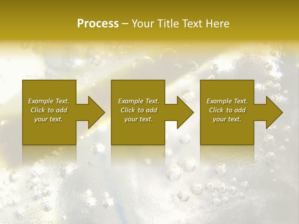 Close Up Of Lemon Slice In Liquid And Bubbles PowerPoint Template