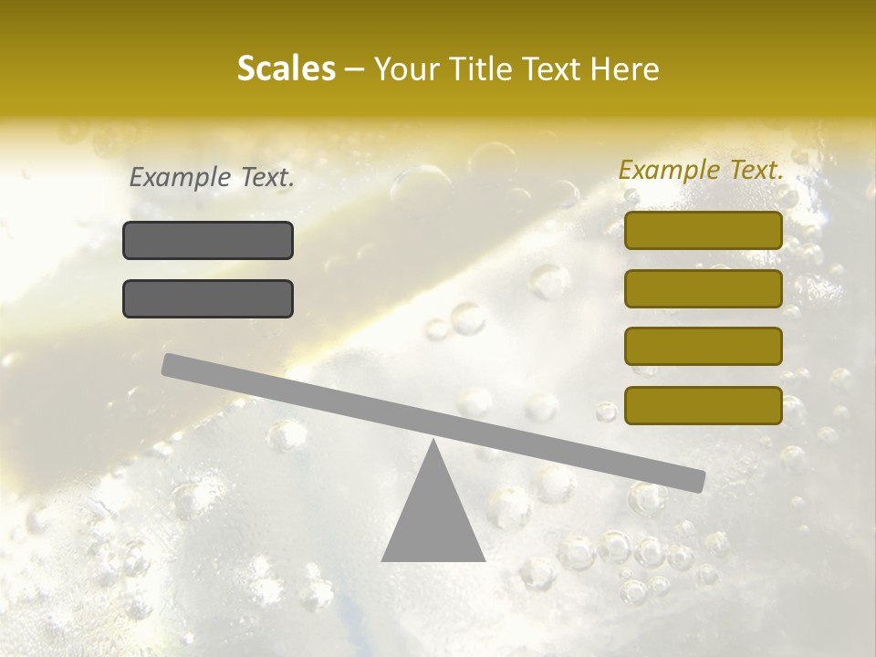 Close Up Of Lemon Slice In Liquid And Bubbles PowerPoint Template