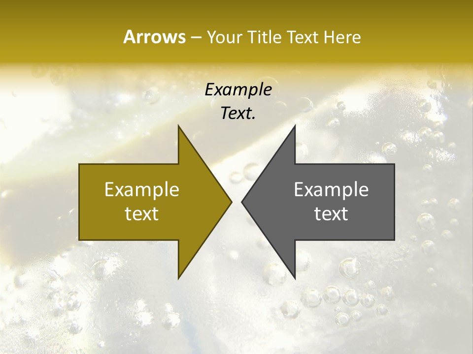 Close Up Of Lemon Slice In Liquid And Bubbles PowerPoint Template